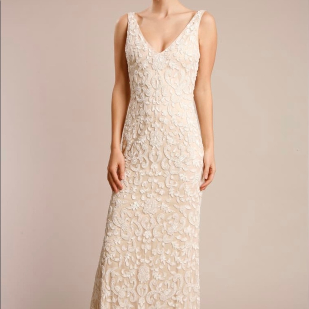Lotus Threads Beaded Charlotte Cream Wedding Gown